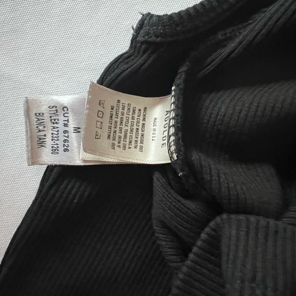 Agolde Black Ribbed Tank Top - Picture 3 of 3